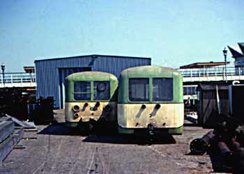 Former Southend Pier railway carriages 4 and 2.