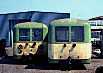Former Southend Pier railway carriages 4 and 2.