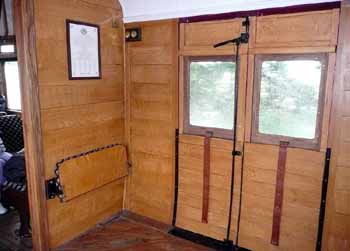 Inside GWR Railmotor luggage area twin doors.