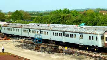 Sentinel and Metro-Cammell Egyptian steam train at The Buckingham Railway Centre.
