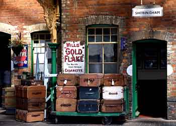 luggage at Sheringham station.