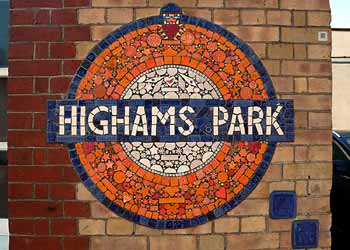 London Overground Highams Park station mosaic.