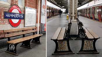 platform seats at Hammersmith (Met) station.