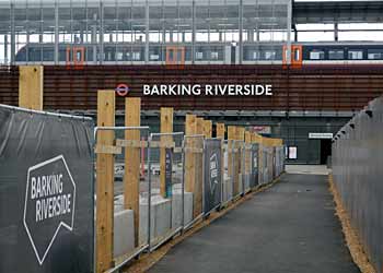 Platform view at Barking Riverside station London.