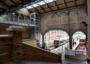 Overground and Southern trains at Crystal Palace station.