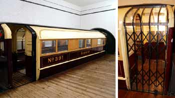 Original Glasgow Subway Train seen from outside.